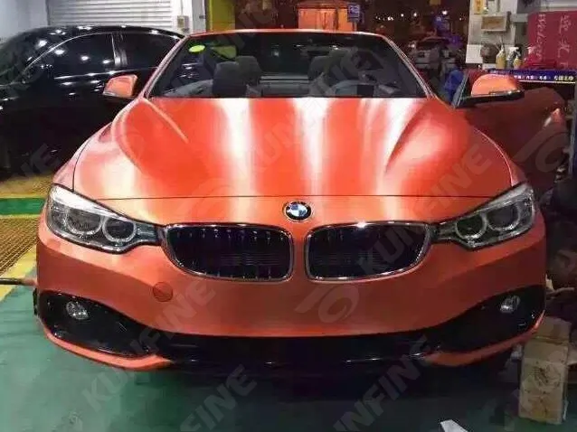 Cold Brushed Orange Car Vinyl film 5