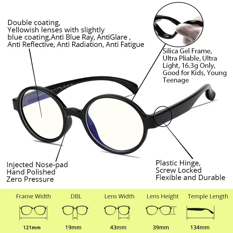 Круглые детские очки Vanlook с защитой от синего света для компьютерных игр