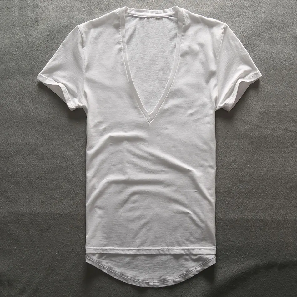 Majica Zecmos Deep V izrez za moške navadne majice z izrezom vratu za moške 2017 Modna kompresija Top Tees Moški očetje Dan darila