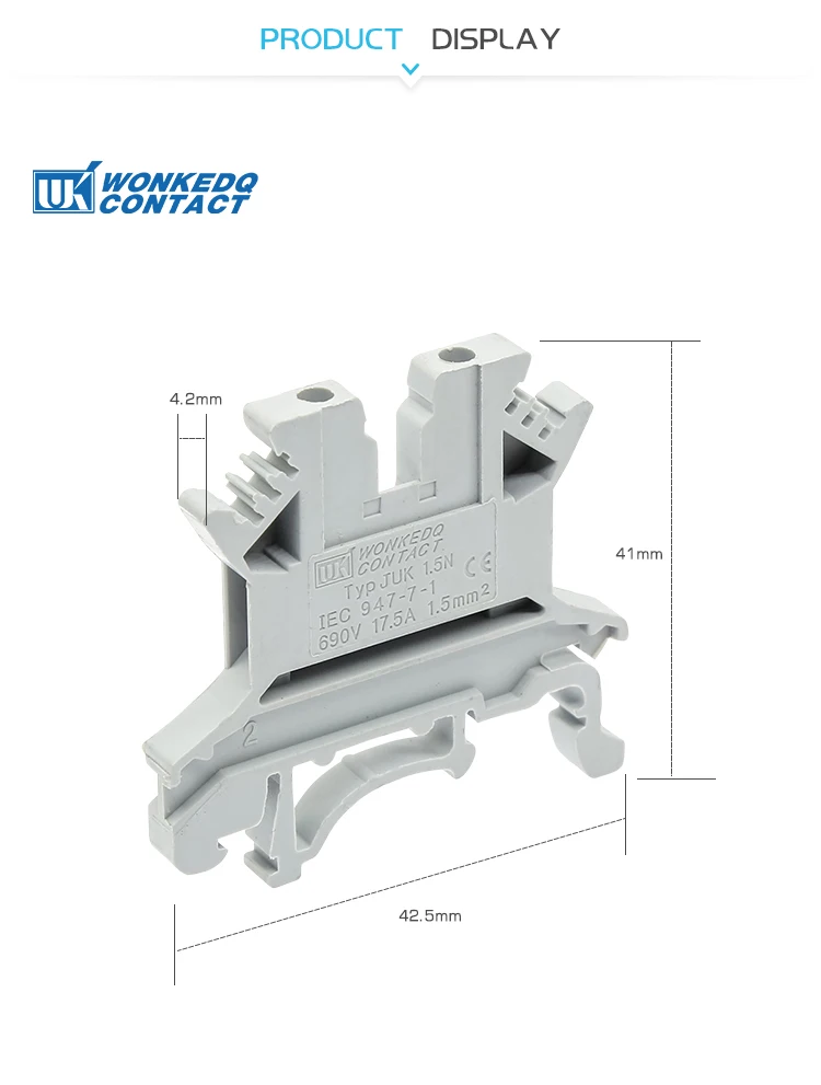 Din-рейка Клеммная колодка 10 шт. UK-1.5N Универсальный класс разъем провода соединительный блок вместо Феникса контакт