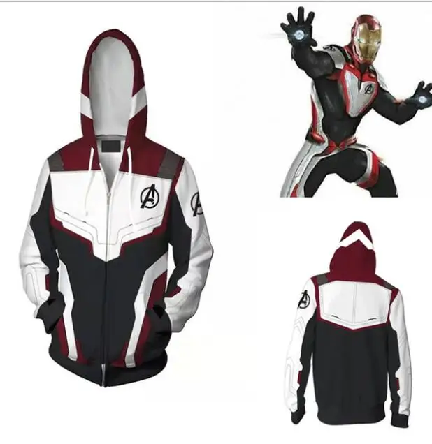 XXXXXL Avengers Endgame Quantum Realm Sweatshirt Jacket Advanced Tech Hoodie Cosplay Costumes superhero Iron Man Hoodies suit