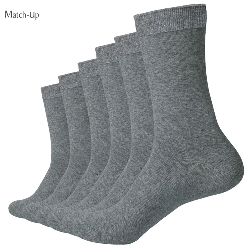 Матч-Носки для девочек новые стили Мужская Черная Бизнес хлопок Носки Свадебные Носки(6 пар) американский размер(7.5-12 - Цвет: Grey6Pairs