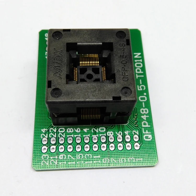 

QFP48 TQFP48 LQFP48 Open top Programming socket Pitch 0.5mm FPQ-48-0.5-06 Test Socket Flash Adapter Size 7*7mm