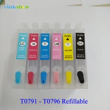 For Epson T0791 T0796 refillable ink cartridge for Epson Stylus Photo PX660 P50 PX650 PX710W PX720WD PX730WD 1500 1400 1410 1430 For Epson T0791 T0796 refillable ink cartridge for Epson Stylus Photo PX660 P50 PX650 PX710W PX720WD PX730WD 1500 1400 1410 1430