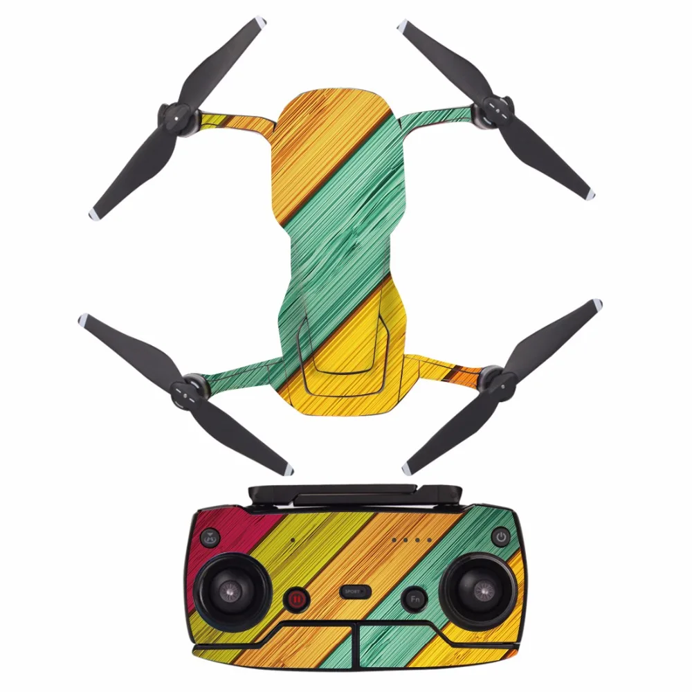 

[A0026] wood style waterproof PVC Decal Skin Sticker For DJI MAVIC Air Drone body protection film+remote Controllers cover