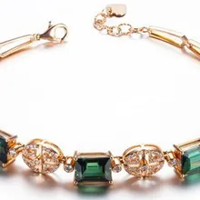 Подарок на помолвку GVBORI18K розовое золото Природный зеленый турмалин драгоценный камень алмазный браслет для женщин ювелирные украшения Валентина