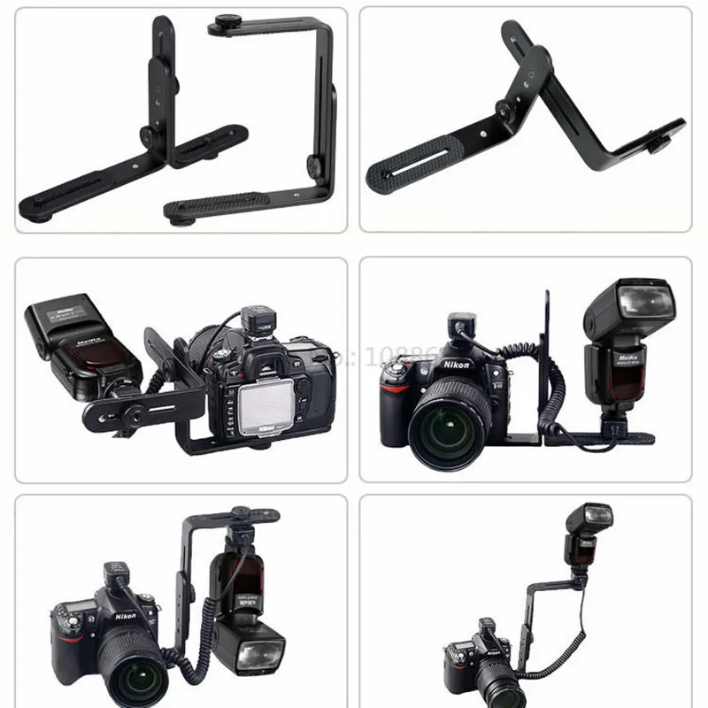New Double L 14 Screw Shaped Photography Light Bracket Tripod Camera LED Flash Holder For SLR Camera (4)