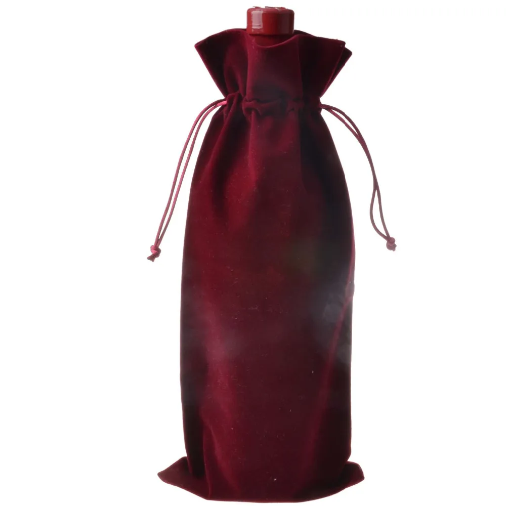 Wholesale Velvet Wine Bottle Covers Flannel Champagne Blind Wine Bottle