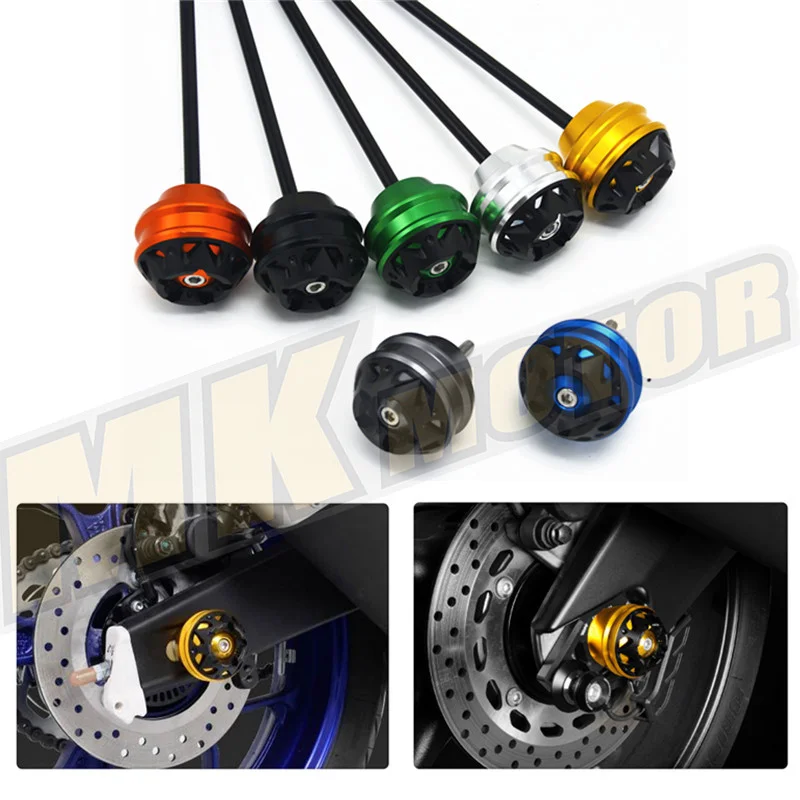 

Blue Motorcycle CNC Aluminum Front & Rear Axle Fork Crash Sliders Wheel For BMW F800R 2009-2015