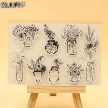 

KLJUYP Vase Transparent Clear Silicone Stamp/Seal for DIY scrapbooking/photo album Decorative clear stamp sheets