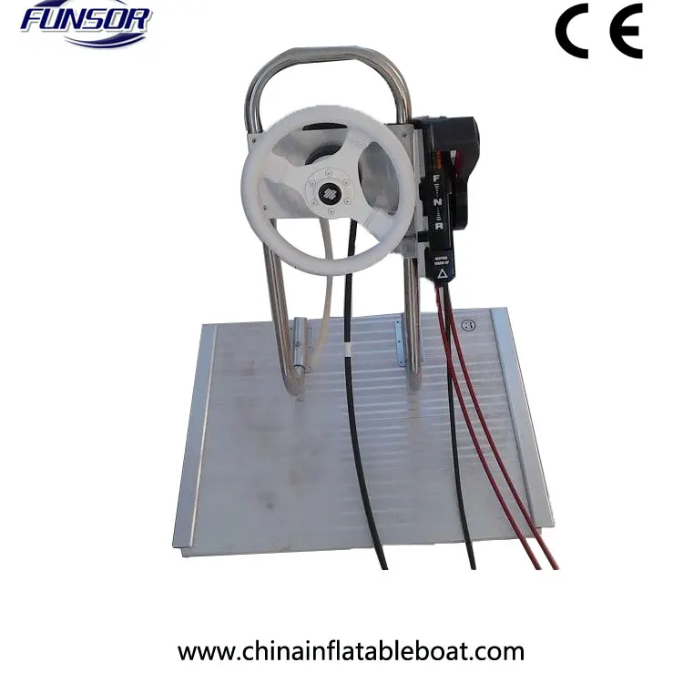 

stainless console with steering system for your inflatable boat