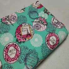 Изящная Толстая Зеленая Франция Эйфелева башня напечатанная хлопковая холщевая ткань 50x145 см пэчворк DIY швейная скатерть-занавеска подушка