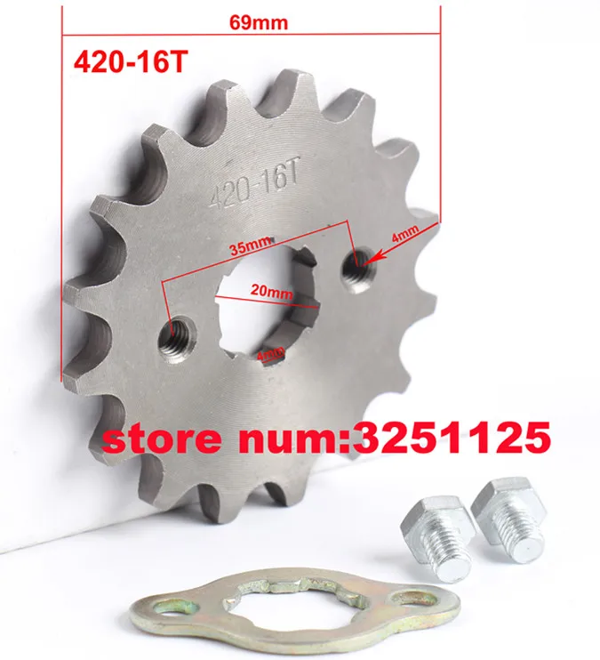 Передняя Звездочка двигателя с 16 зубьями 420 дюйма 20 мм|engine sprockets|front sprockettooth sprocket |