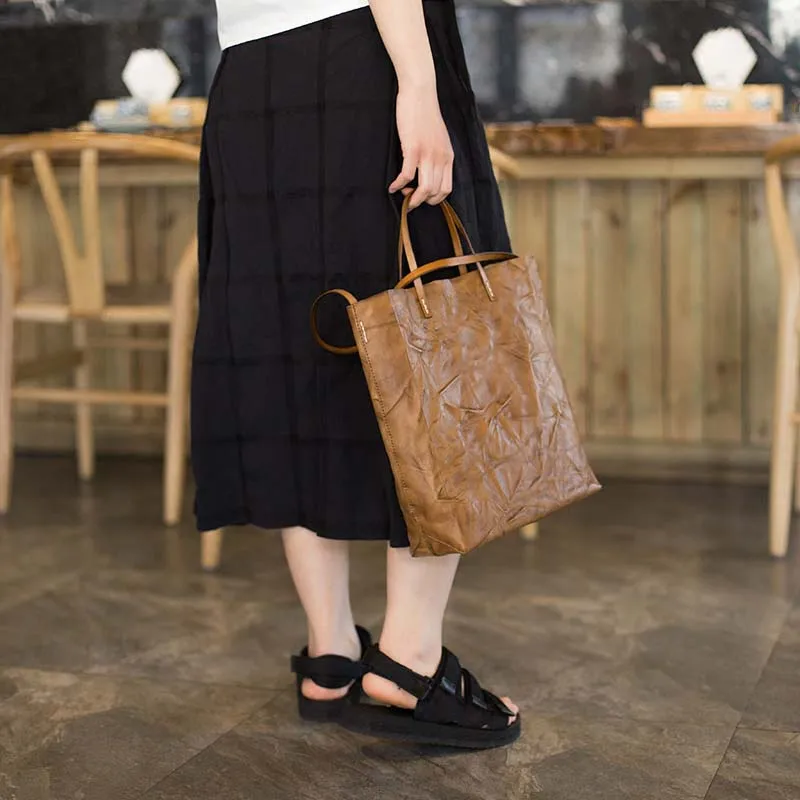 

2018 new original design handmade leather portable suede leather large capacity soft shoulder bag