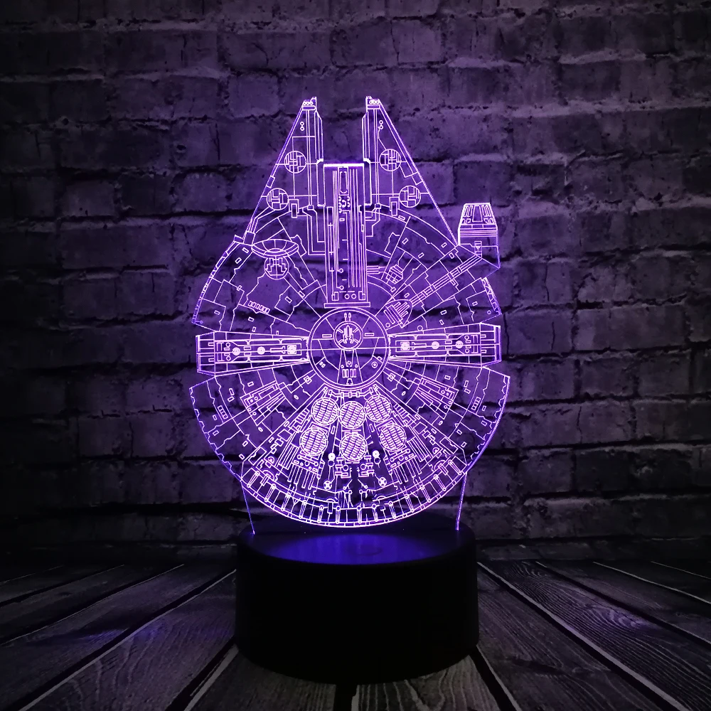 Звездные войны НЛО BB8 R2D2 3D светодиодный светильник крутой мальчик Спальня Ночной