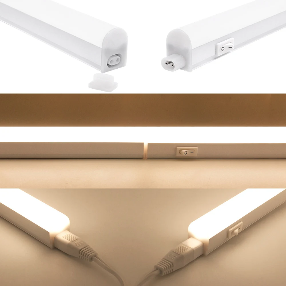 للربط T5 9 W LED تحت المطبخ مجلس الوزراء الإضاءة تحت دولاب ضوء محايد إضاءة بيضاء طول 573 مللي متر معنا قابس طاقة
