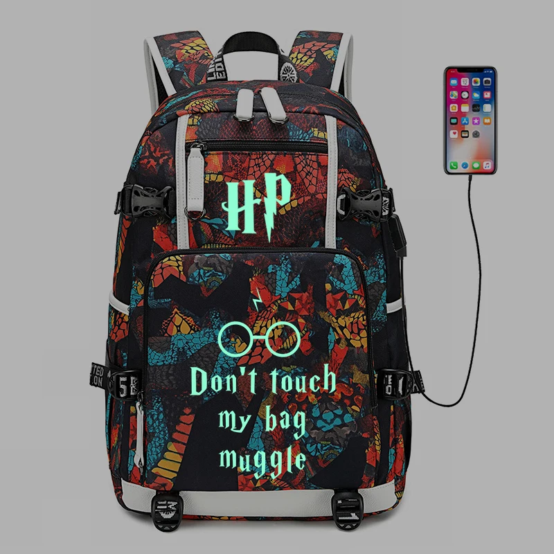 

Harry Potter School Bags School Backpack For Boys Girls Travel Backpack Multifunction USB Charging Port Laptop Backpack