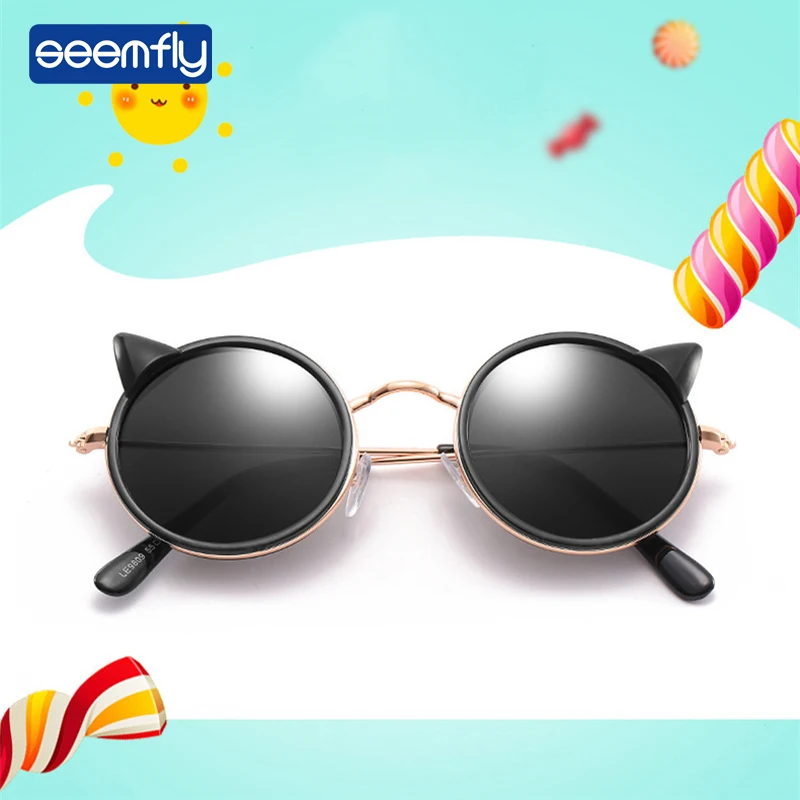

Seemfly Fashion Baby Sunglasses Cat Ear Frame Sun Glasses Kids Outdoor ultraviolet-proof Eyeglasses Eyeware For Girls&Boys