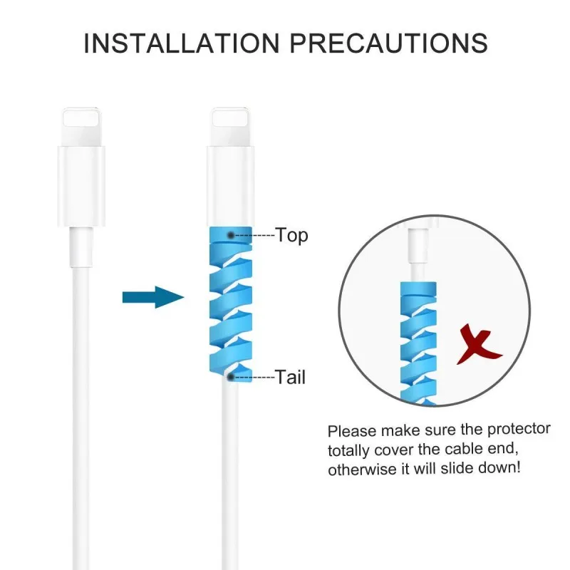 10 шт защитный кабель гибкий силиконовый Спиральный USB шнур протектор для iPhone наушников компьютерный кабель