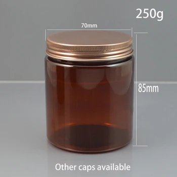 

10pcs Brown 250g Plastic Cosmetic Bottle Candy Tea Packing 250ml Make up Cream Poly Gel Face Mask Lotion Jar Free Shipping