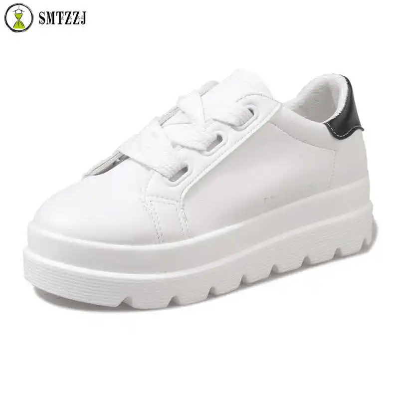 

SMTZZJ 2019 New Spring autumn Breathable Comfortable Shoes Women Flats Soft Leather Fashion Women's Casual Brand White Sneakers