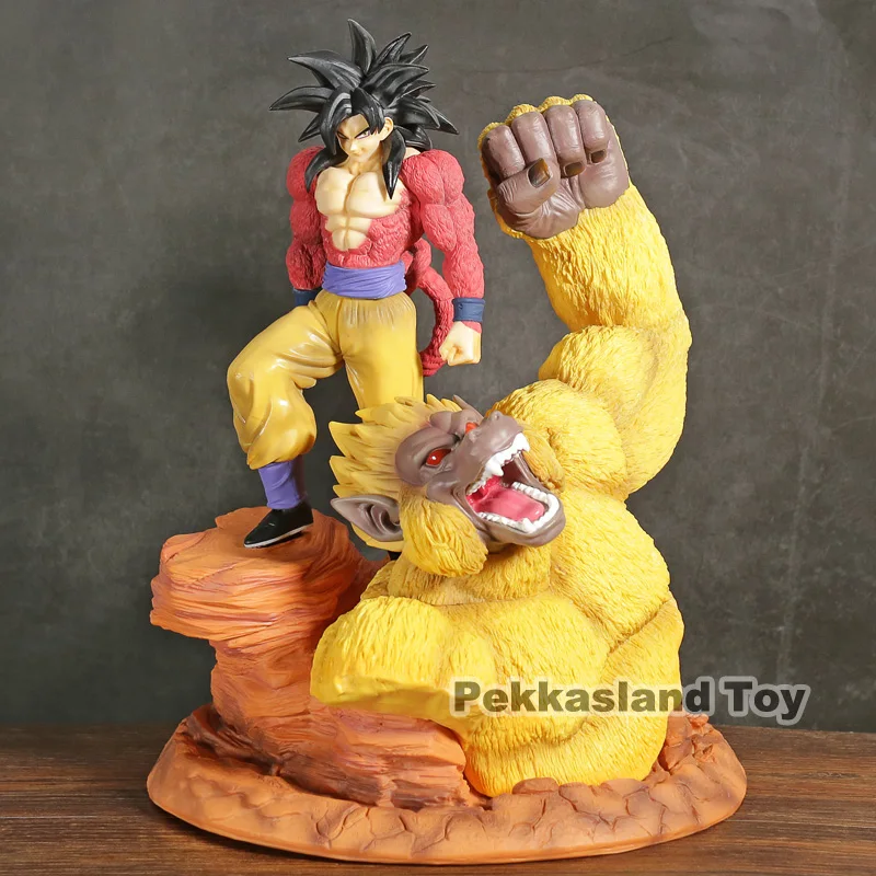 

Anime Dragon Ball Z Super Saiyan 4 Son Goku Gold Great Apes Scene Statue PVC Figure Collection Model Toy