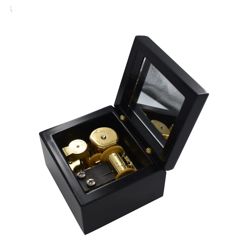 Laxury Mini Size Creative Wooden 18-note Hand-crankMusical Box,Musicl Toys,Tune:Lilium from Elfen Lied