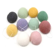 Горячая натуральный аморфофаллюс коньяк картофеля Конняку Лицевая ГУБКА для умывания лица спонж для очищения кожи полушария и формы сердца