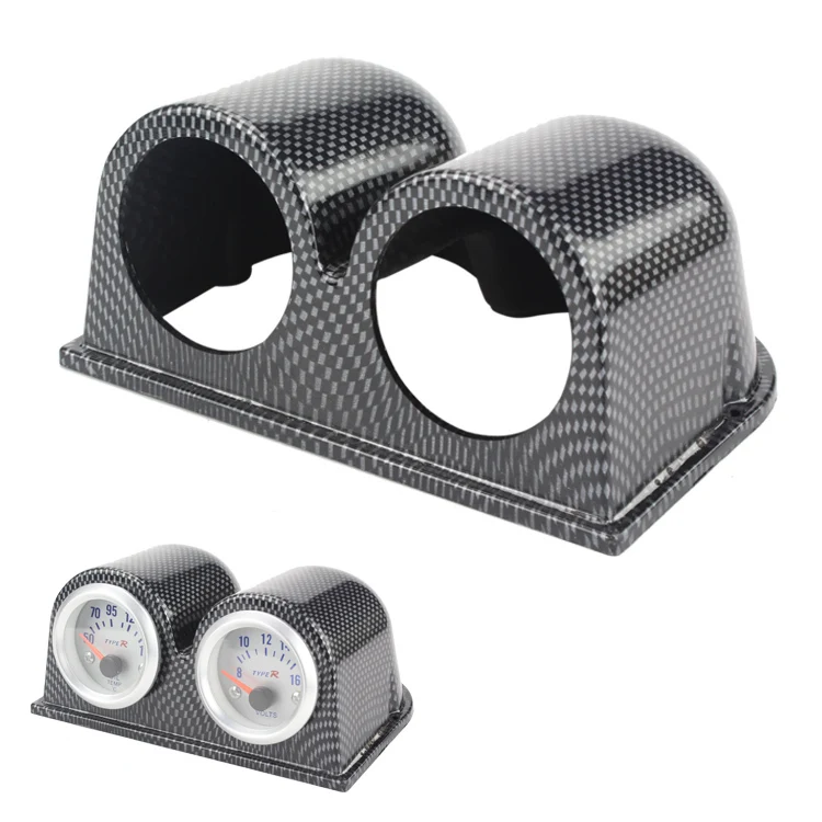 Auto Gauge Pod 52mm Dual Carbon Cap Car Gauge Pod 52mm gauge Cap Cup