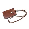 Alisara Top Cowhide ID Badge Holder Retractable Lanyard Name Tag Id Card Vertical Style ID Credit Card Vintage Business Case ► Photo 2/6