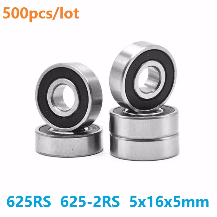 

500pcs/lot 625RS 625-2RS 625 RS 2RS Miniature ball bearings 5*16*5mm Deep Groove Ball bearing 5x16x5mm