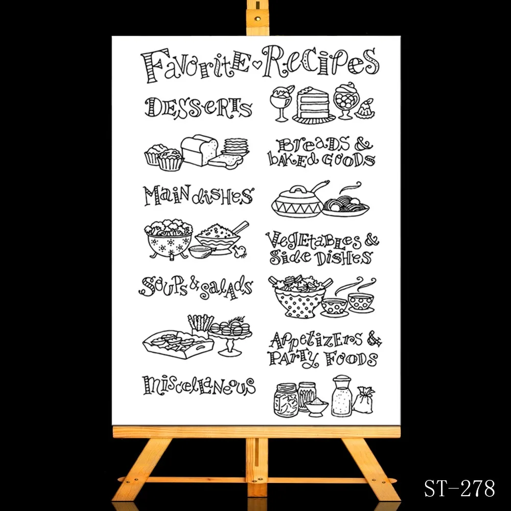 

ZhuoAng Delicious Food Transparent and Clear Stamp DIY Scrapbooking Album Card Making DIY Decoration Making