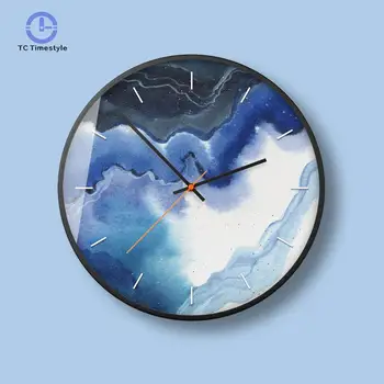 

Wall Clock Living Room Modern Minimalist Atmosphere Home Decor Quartz Creative Mute Round Electronic Wall Clocks
