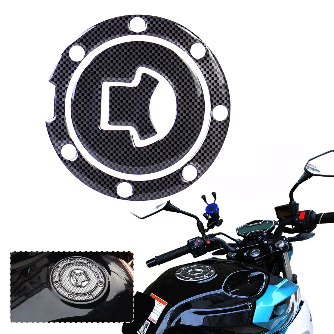 DWCX Motorcycle Sticker Fuel Gas Cap Tank Cover Pad Decal Protector fit
