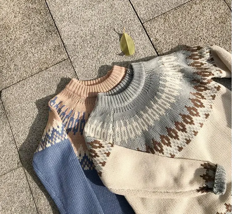 Осенне-зимний национальный женский свитер в стиле ретро