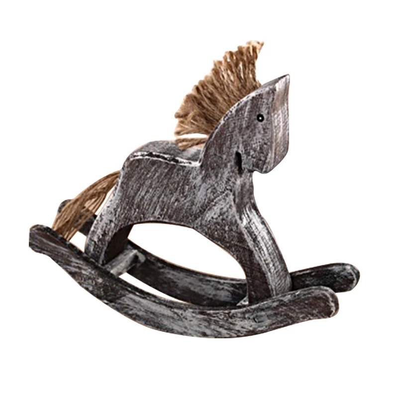 

2pcs/set Cute Wooden Horse Adorn Figurine Adornment Desk Decor Home Decorations Cartoon Horse Wooden Tabletop Ornament