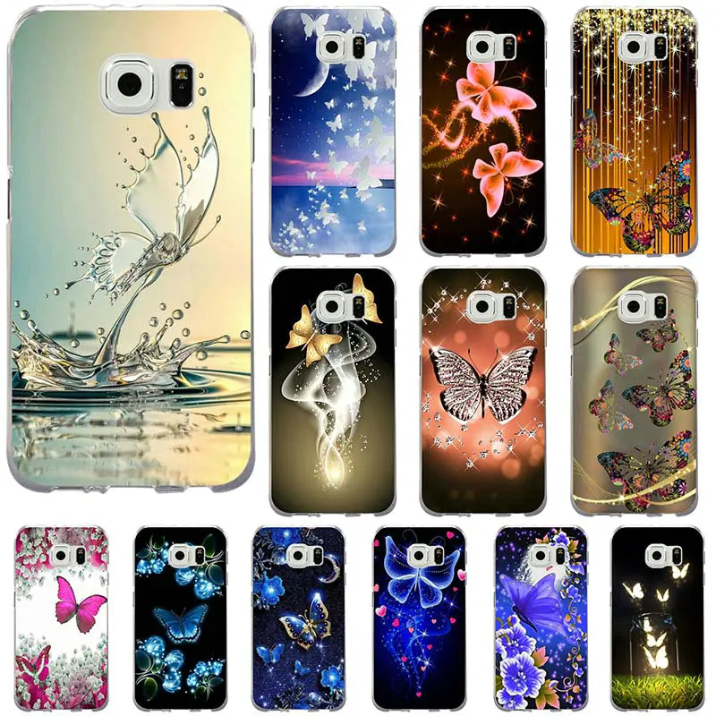 Beautiful Butterfly Flying Slim Soft TPU Phone Case Cover for Samsung Galaxy S2 S4 S5 S6 S7 S8 S9 Edge Plus Note 2 3 4 5 8 |
