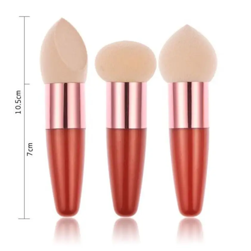 

women's fashion makeup brush sets 3PC Women Cosmetic Liquid Cream Foundation Concealer Sponge Lollipop Brush Hot Sale4A6