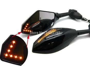 

NEW Free Shipping MOTORCYCLE LED TURN SIGNALS INTEGRATED INDICATOR REARVIEW RACING MIRRORS ARRORS