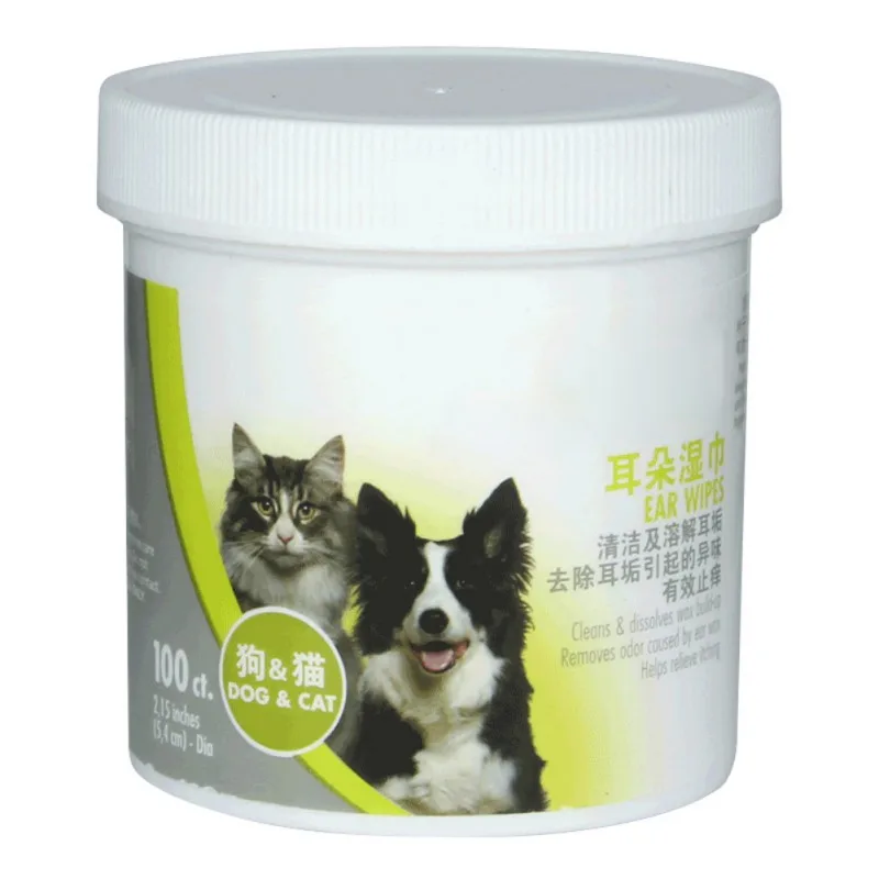 

100 Pcs/lot Pet Ear/eye Cleaner Wipes Safe and harmless Stop Itching Gentle Cleaning Keep Hygiene for pet