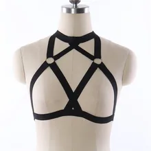 Пикантные черные сапоги Cupless Bralette Стиль восточном полностью регулируемая клетка бюстгальтер ручной работы комбинирования бюстгальтер Для женщин Готическая перевязь жгут БДСМ
