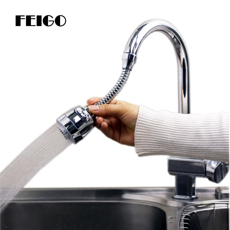 FEGIO Kitchen Bathroom Faucet Extension Pipe Splash Water Filter Foam