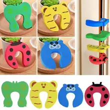 1 шт., Детская безопасность, мультяшный дверной зажим, защелка для рук, фиксатор для безопасности, милые животные, Детская безопасность, дверной фиксатор, зажим для безопасности, случайный выбор