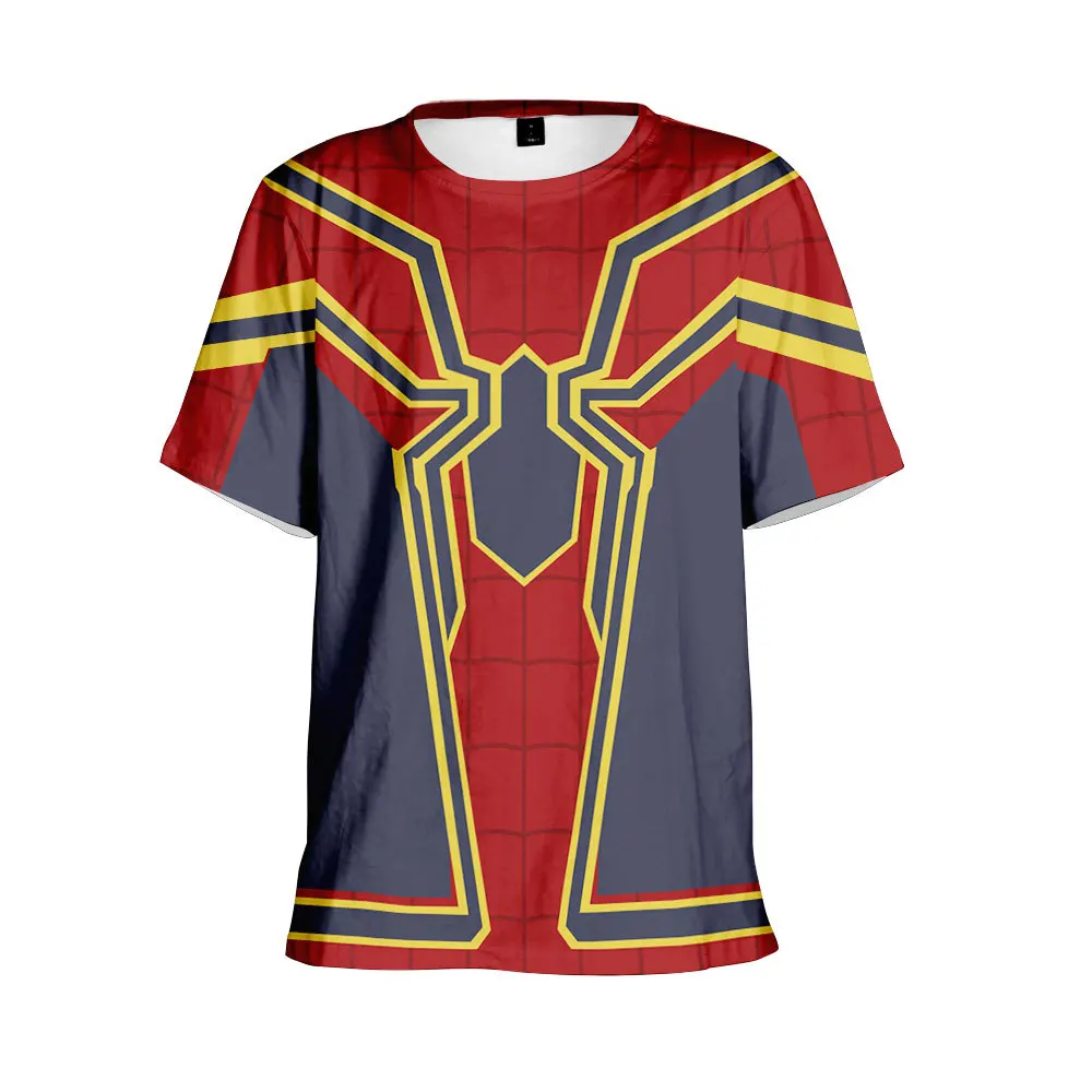 

Boys Girls 2019 Spider-man Far From Home Cosplay Costume Kids T shirts Halloween Iron Spiderman Costumes Tops Fashion T-shirts