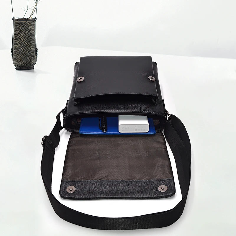  TIANHOO 100% genuine leather messenger bag men genuine leather bag Litchi pattern crossbody flap sh - 32896702801