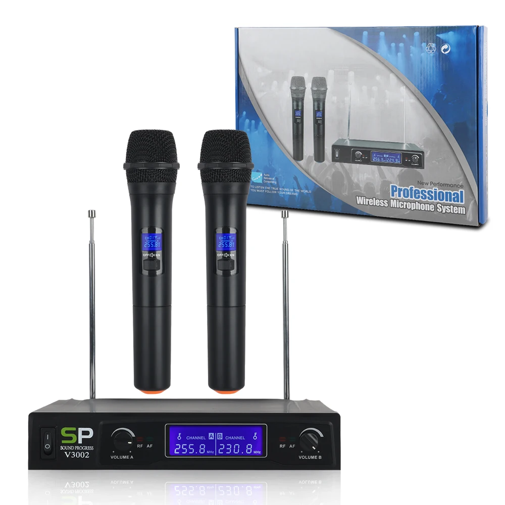 XTUGA SOUNDPROGRESS V3002 VHF Беспроводная микрофонная система с ручным микрофоном двухсторонний канал дизайн анти-помехи