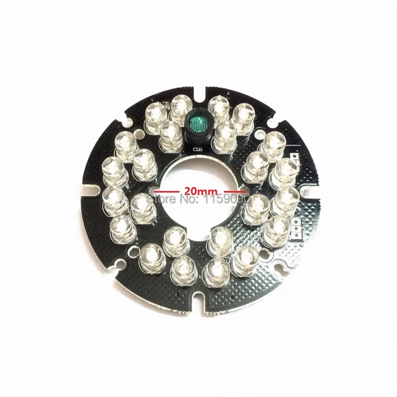 

24 LEDs 5mm Infrared 90 Degrees Bulbs 850nm 24Leds IR Board Illuminator For CCTV Camera Free shipping