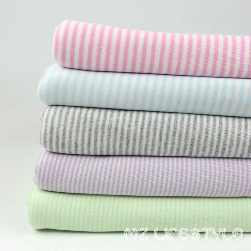 

2015 One meter baby clothes, cotton cloth bib coated knitted cotton fabric color stripe bedding fabric retal and wholesalei