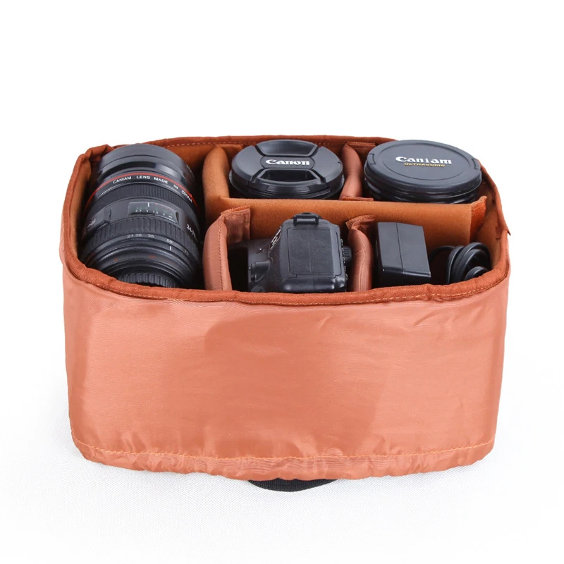 Сумка для DSLR камеры бархатная сумка-вкладыш для фотосъемки утолщенные вставки и отсеки водонепроницаемые противоударные Внутренние Сумки для объектива камеры
