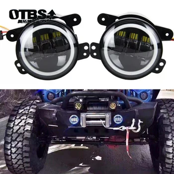 

OTBS 4 Inch Round Led Fog Light Headlight 30W Projector lens With Halo DRL Lamp Offroad For Jeep Wrangler Jk Dodge hummer H1